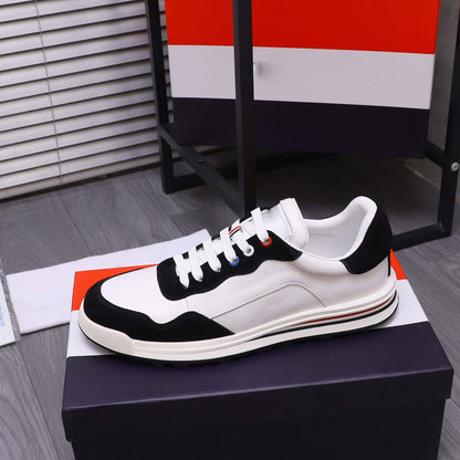Damen Sneaker Leder Sportlich Mit Kontrasten
