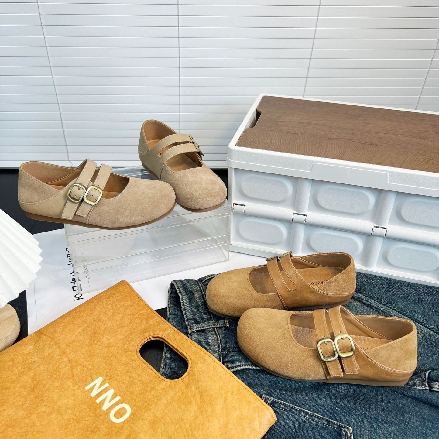 Damen Ballerinas Komfortabel mit Schnalle Elegant