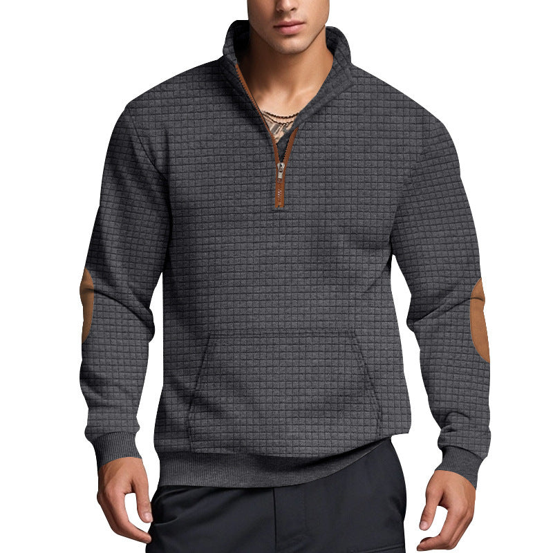 Herren Fleece-Pullover Stehkragen Modern Strukturiert - BerlinGlamour