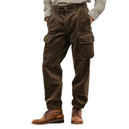 Herren Cargo-Hose Weich Cord Bequem Praktisch