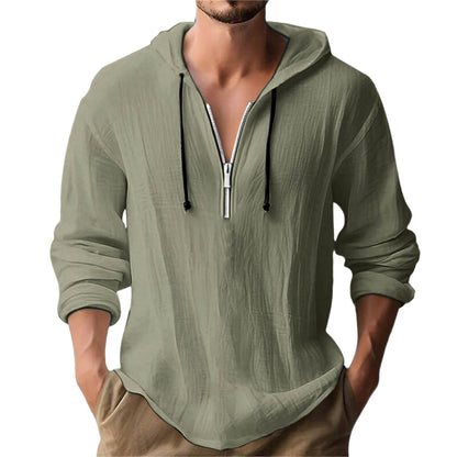 Herren Kapuzenpullover Lässig mit Reißverschluss