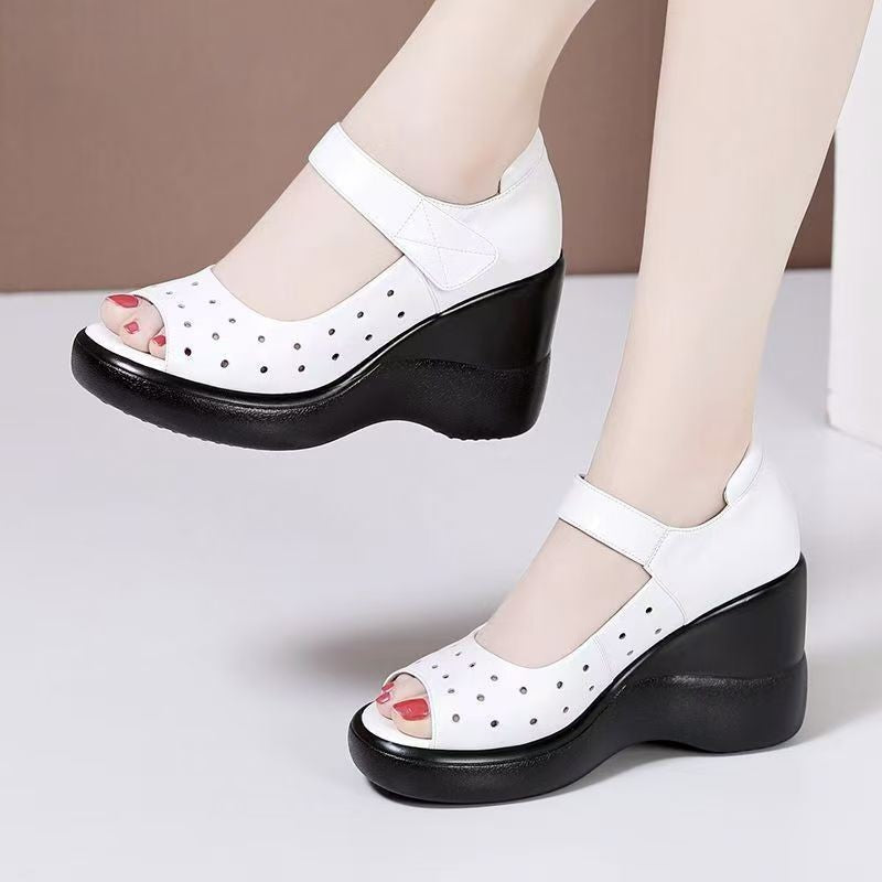 Damen Wedgesandalen mit Weichem Obermaterial und Verstellbarem Riemen - BerlinGlamour