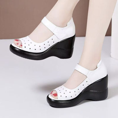 Damen Wedgesandalen mit Weichem Obermaterial und Verstellbarem Riemen - BerlinGlamour