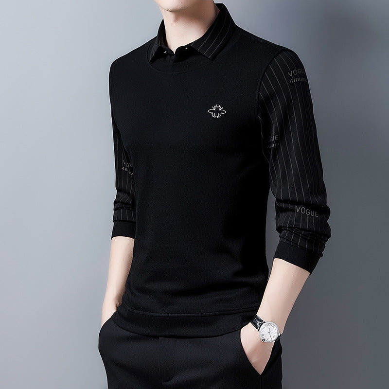 Herren Sweatshirt Elegantes Design Hemdkragen Modern