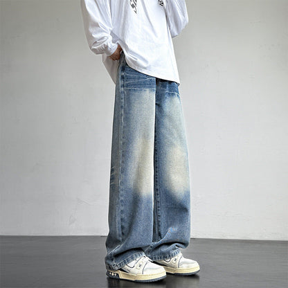 Herren Jeans Weite Bein Relaxed Fit Darkwash