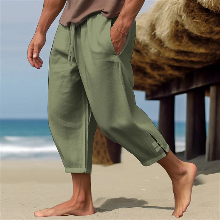 Herren Strandhose Bequem mit Verstellbund und Seitentaschen