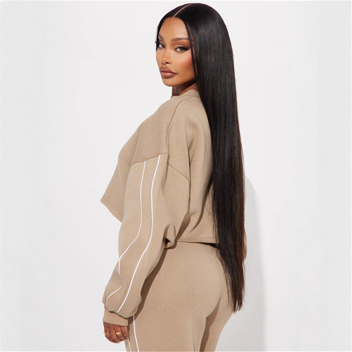 Damen Hoodie Lässig Crop Top Trendig