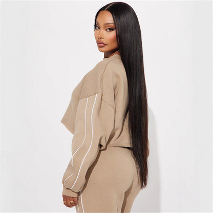 Damen Hoodie Lässig Crop Top Trendig