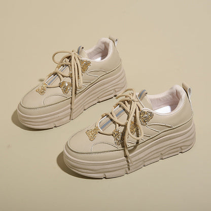 Damen Plateau Sneaker High Heel Sportschuh Mode