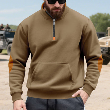Herren Pullover Hochabschließend Kapuze Reißverschluss Funktion