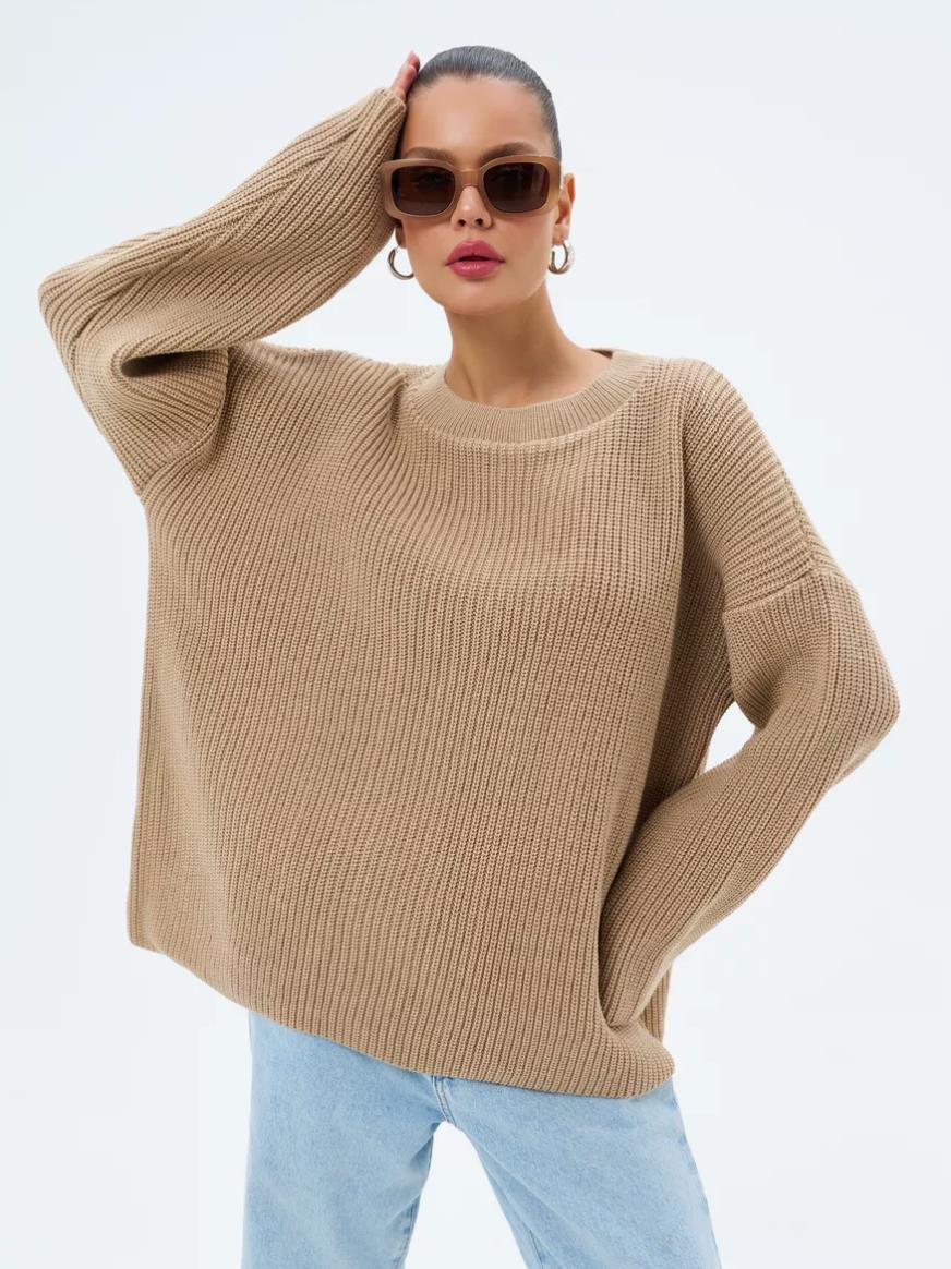 Damen Strickpullover Oversized Modern Großzügig
