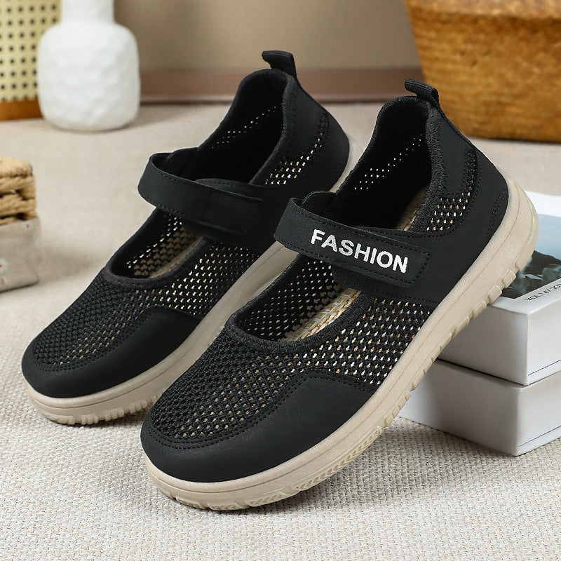 Damen Sneaker Leicht Luftig Klettverschluss Sportlich