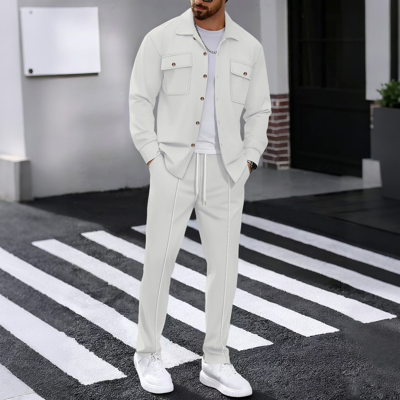 Herren Freizeitanzug Modern Strukturiert Elegant