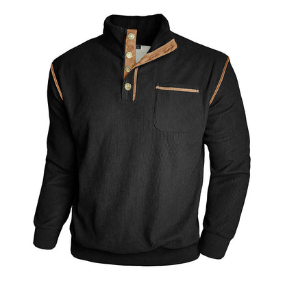 Herren Pulloverjacke Modern mit Kragen und Brusttasche