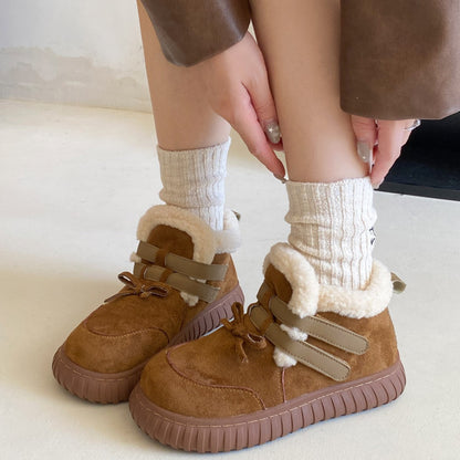 Damen Winterboots Bequem Rutschfest mit Weichem Kunstfell