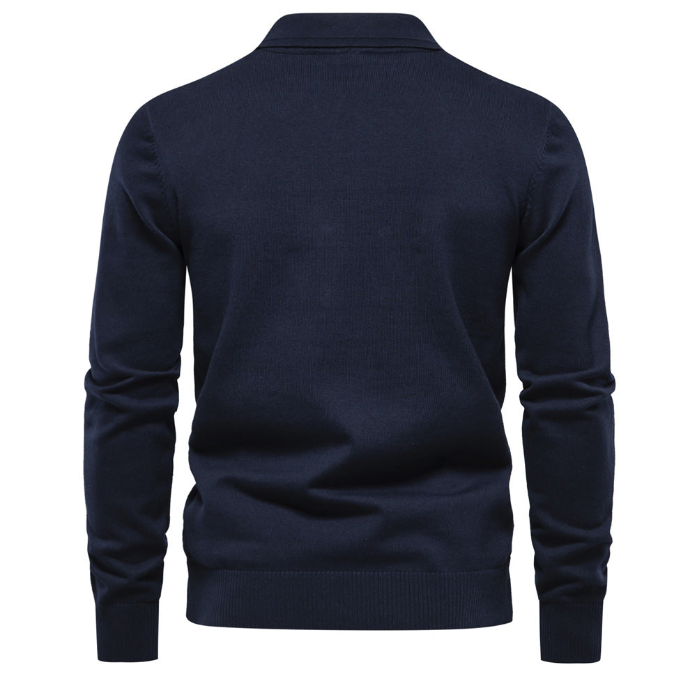 Herren Polo Pullover Strukturiert Klassisch Modern
