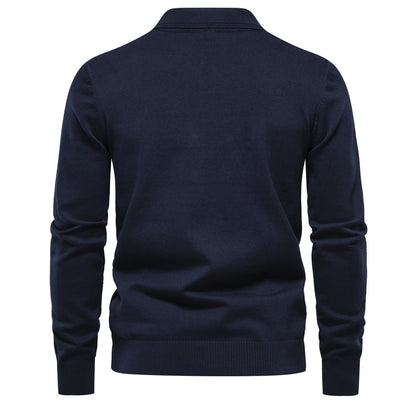 Herren Polo Pullover Strukturiert Klassisch Modern