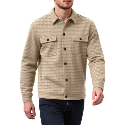 Herren Flanelljacke Lässig Mit Taschen Strukturiert