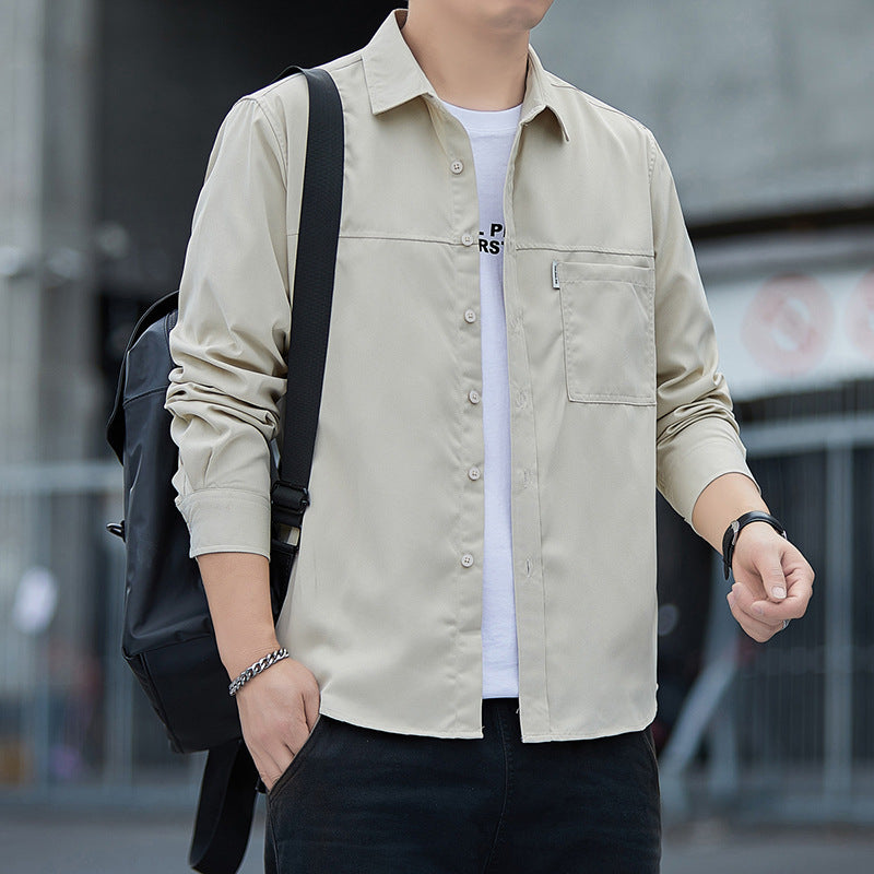 Herren Overshirt Jacke Lässig Mit Taschen Grau