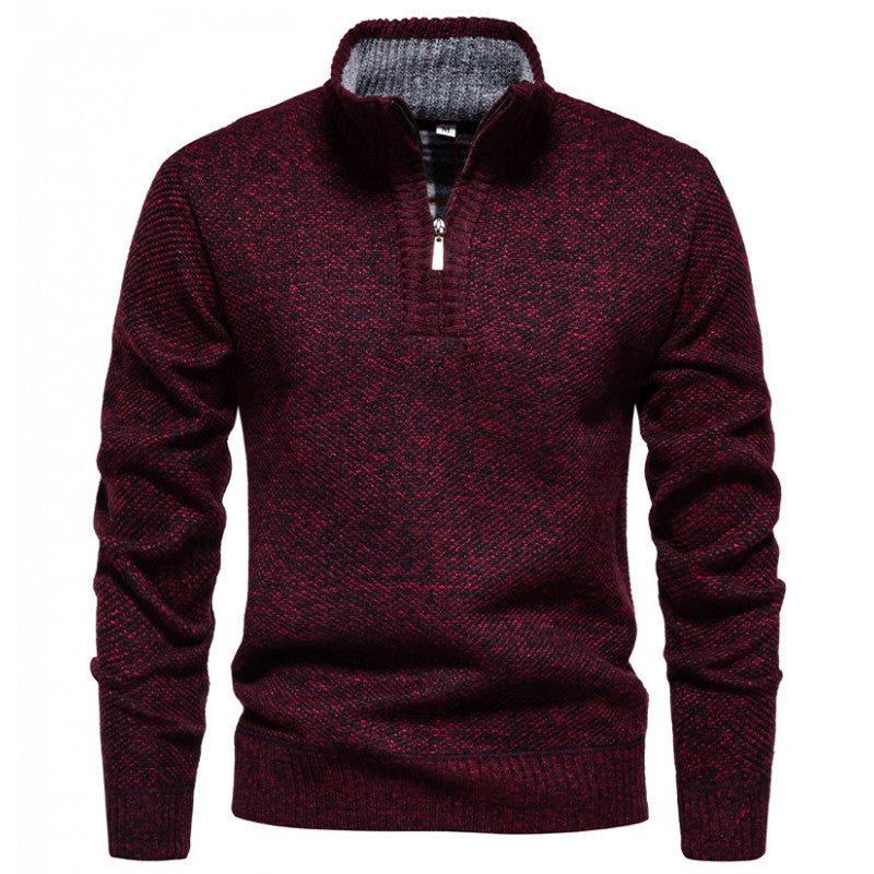 Herren Strickpullover Modern Halbzipp Reißverschluss