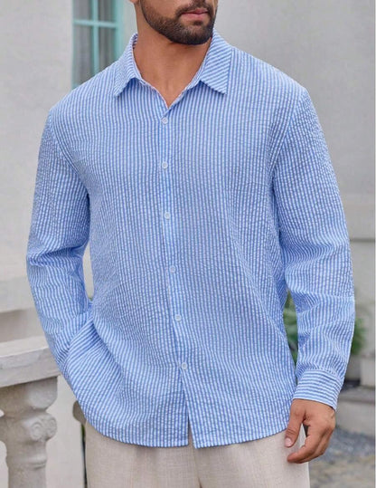 Herren Hemd Schmale Streifen Slim Fit Modern
