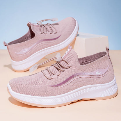 Damen Sneaker Sportlich atmungsaktiv mit Schnellschnürsystem