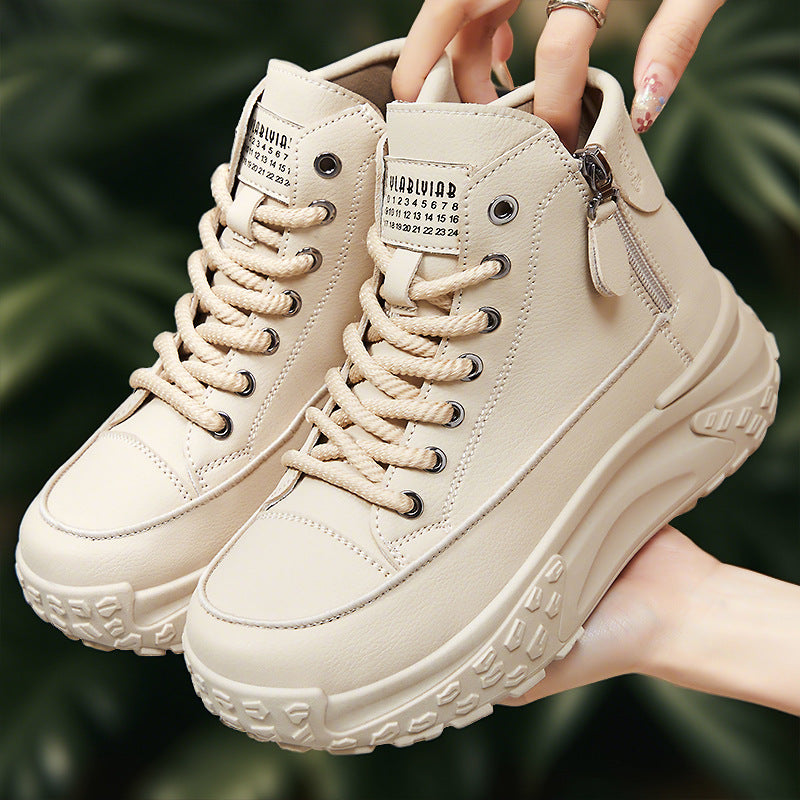 Damen Sneaker Hochformat Reißverschluss Schuhe Frauen - BerlinGlamour