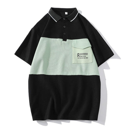 Herren Poloshirt Modern mit Brusttasche und Schriftzug
