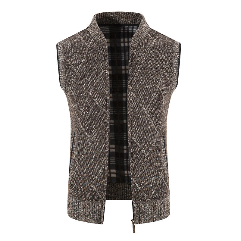 Herren Weste Strick Modern Zopfmuster Elegant