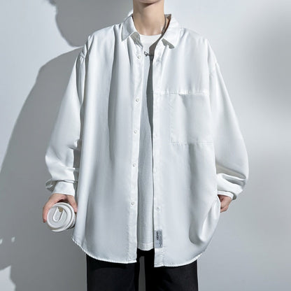 Herren Overshirt Lockere Fit mit Brusttasche Modern