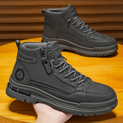 Damen Sneaker High-Top Schwarz mit Reißverschluss Modisch