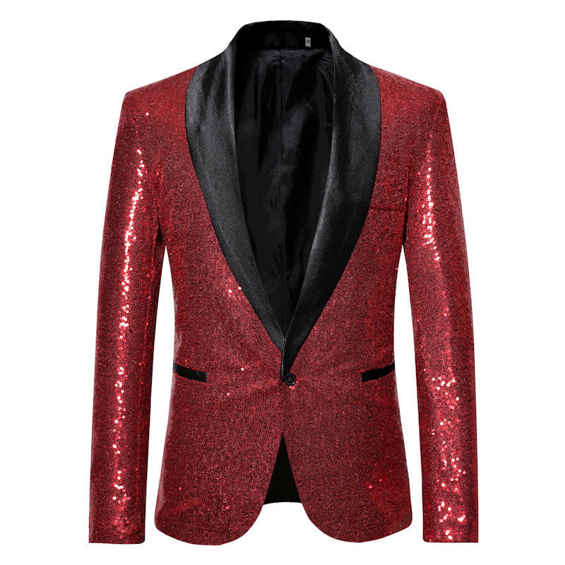 Herren Blazer Pailletten Elegant Glitzernd