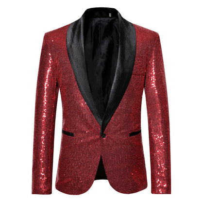 Herren Blazer Pailletten Elegant Glitzernd