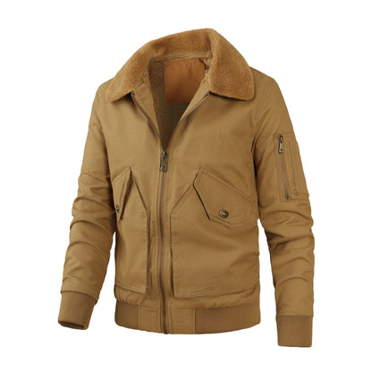 Herren Militärjacke Lässig Teddyfutter Warm - BerlinGlamour