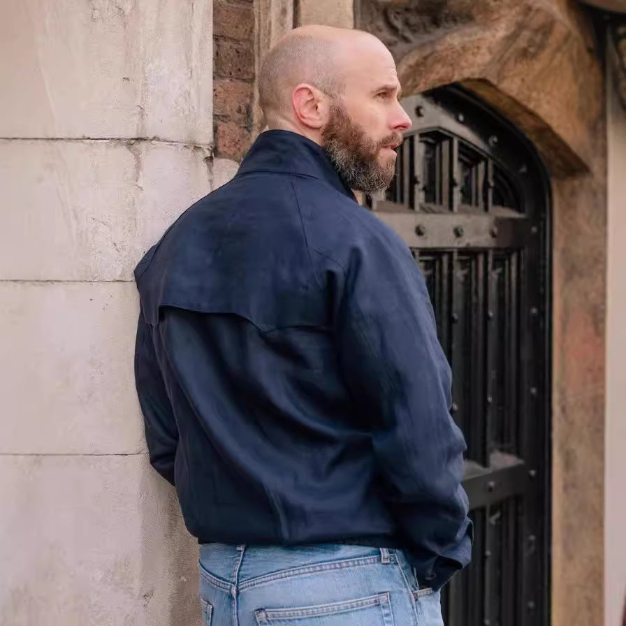Herren Steppjacke Leicht Warm mit Taschen und Hochkragen
