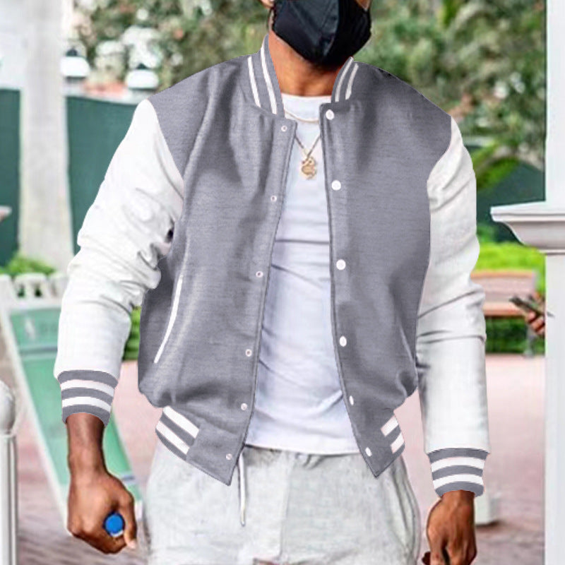 Herren Varsity-Jacke Farbblock mit Taschen Sportlich