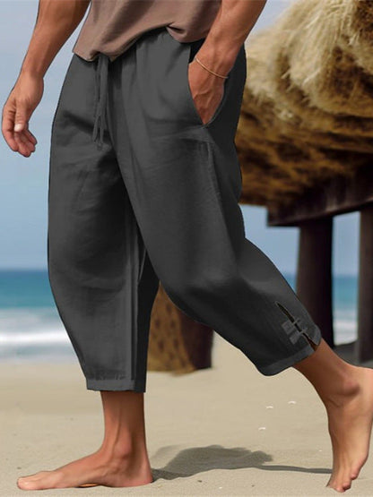 Herren Strandhose Bequem Mit Taschen Sommerhose