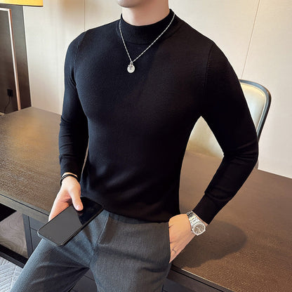 Herren modischer Pullover mit hohem Kragen und eleganter Passform Berlin Glamour