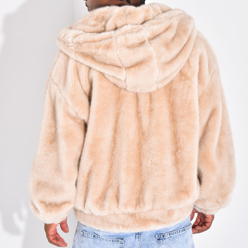 Herren Fleecejacke mit Kapuze Kuschelig Warm