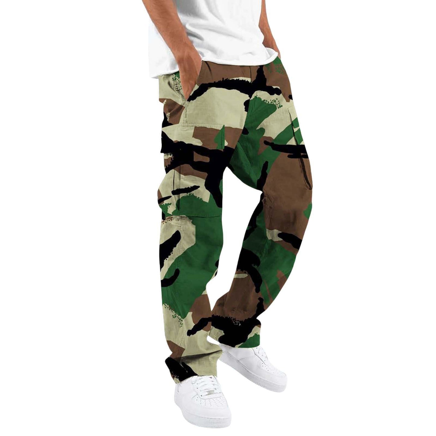 Herren Cargo-Hose Camouflage Vieltaschig Praktisch
