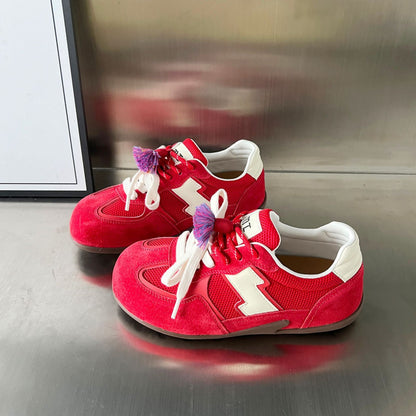 Damen Sneaker Sportlich atmungsaktiv mit Quasten-Details