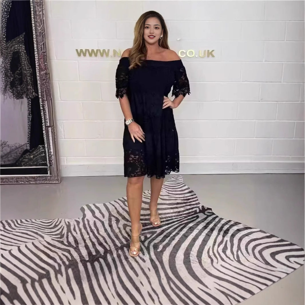 Elegantes Damenkleid Spitze Schulterfrei Chic