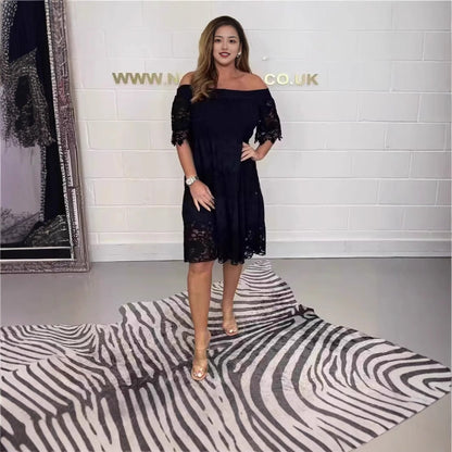 Elegantes Damenkleid Spitze Schulterfrei Chic