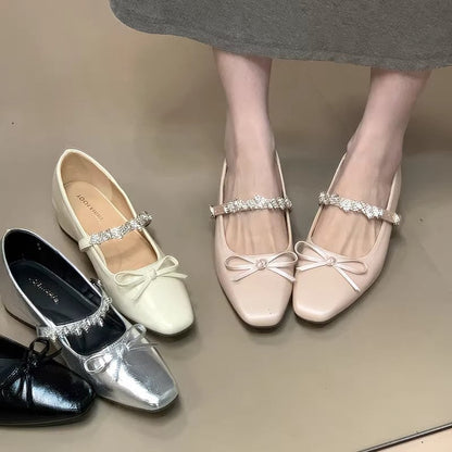 Damen Ballerinas Schimmernd Elegantes Design Spitze