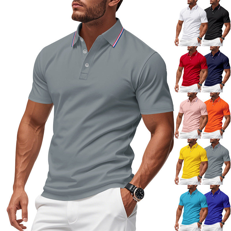 Herren Polo-Shirt atmungsaktiv mit Kontrastkragen Modern - BerlinGlamour