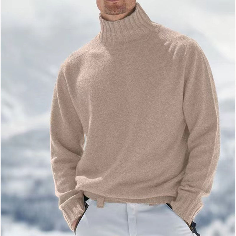 Herren Rollkragenpullover aus Merinowolle mit Struktur Optik
