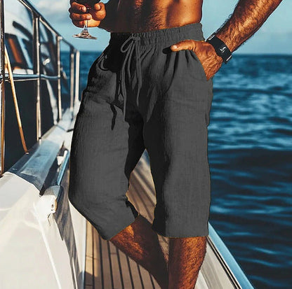 Herren Sommerhosen Bequem Leichte Caprihosen