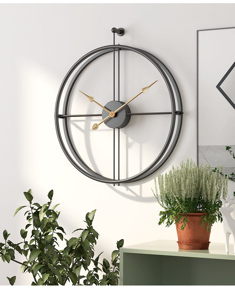 Große Wanduhr 20 Zoll Minimalistisch Schwarz Silent
