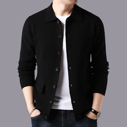 Herren Cardigan Lässig mit Taschen und Knopfverschluss