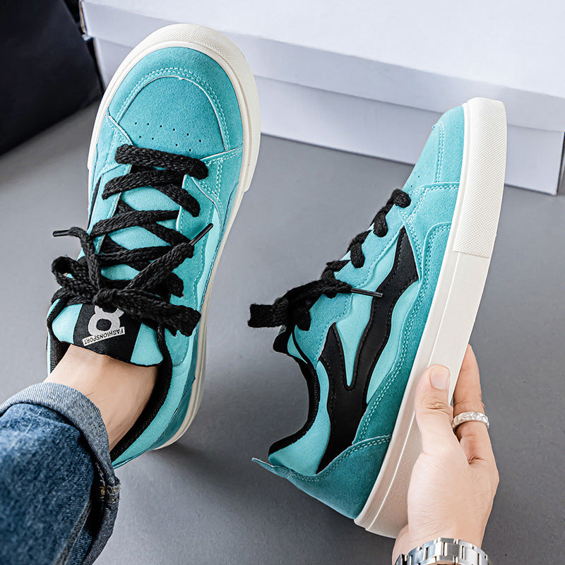 Damen Sneaker Velours Leder Modisch Auffällig
